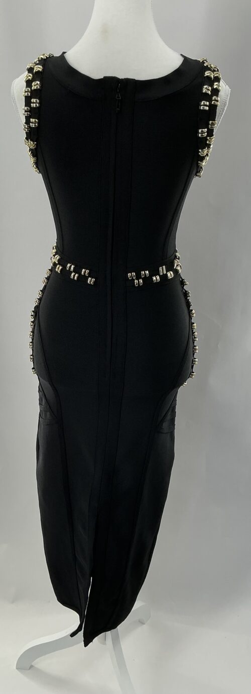 Dress - Black Midi Bandage Dress - Image 3