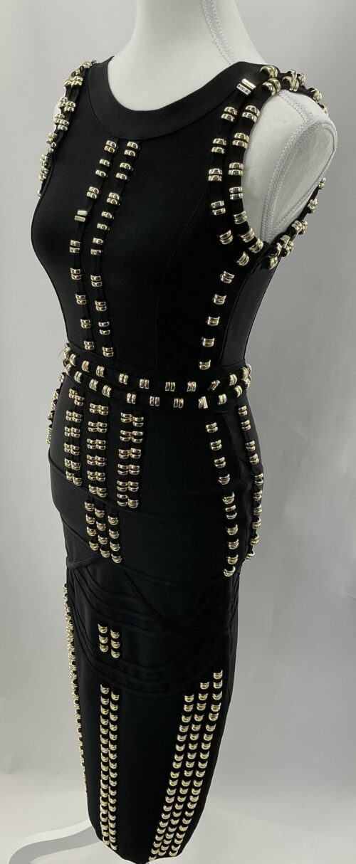 Dress - Black Midi Bandage Dress
