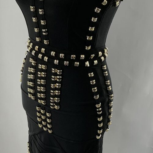 Dress - Black Midi Bandage Dress