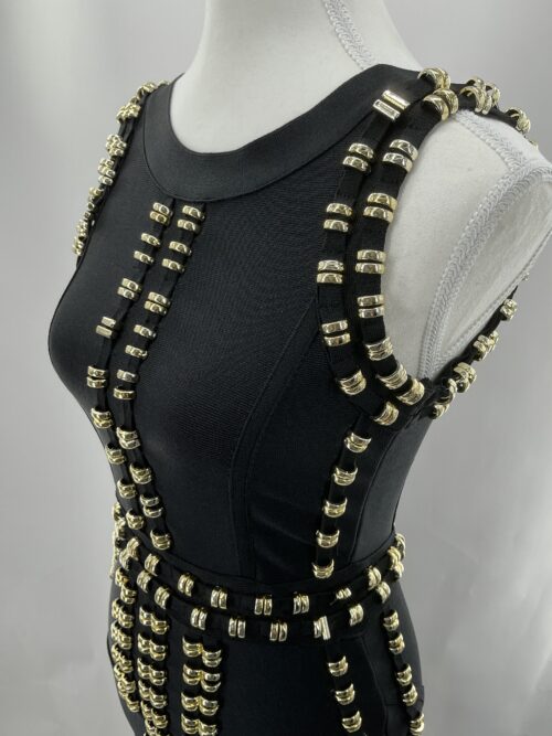 Dress - Black Midi Bandage Dress - Image 6
