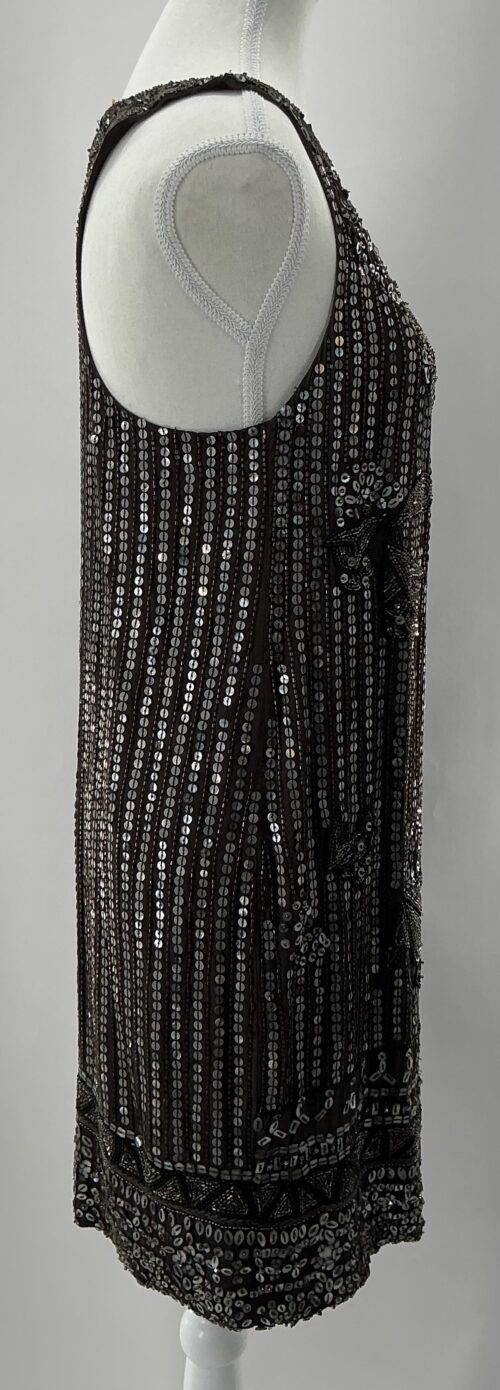 Party Dress - Short Dark Gray Embroidered Dress - Image 6