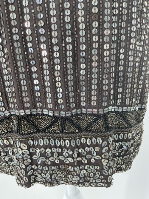 Party Dress - Short Dark Gray Embroidered Dress - Image 4