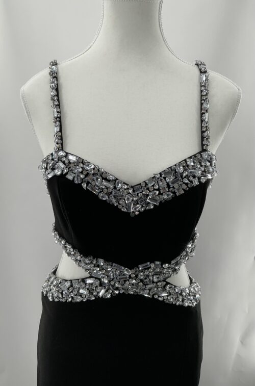 Party Dress - Black Cut-Out Midi Dress PatBo Embroidered - Image 4