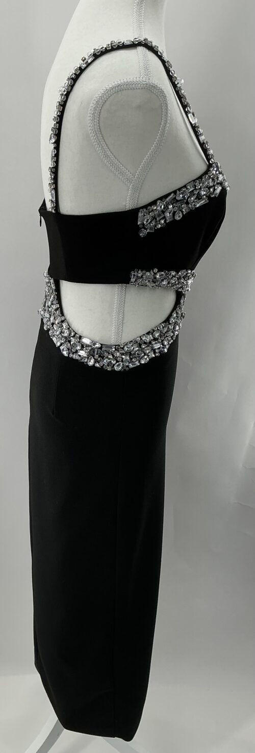 Party Dress - Black Cut-Out Midi Dress PatBo Embroidered - Image 5
