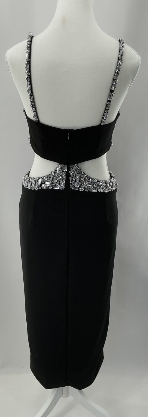 Party Dress - Black Cut-Out Midi Dress PatBo Embroidered - Image 8