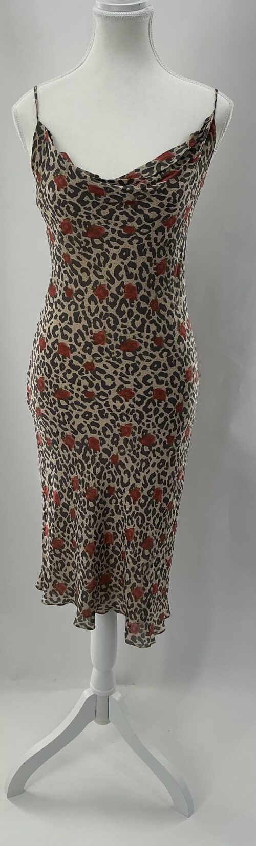 Dress - Animal Print Midi Camisole with Roses