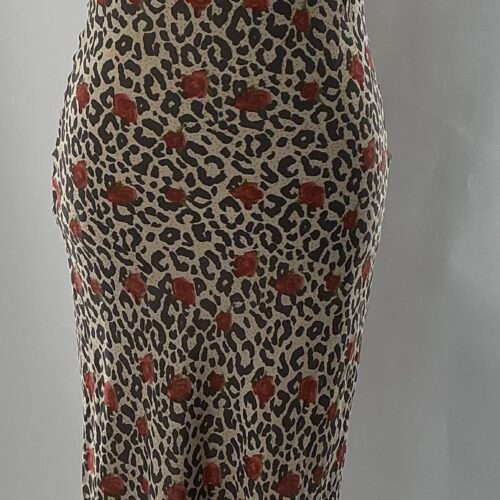 Dress - Animal Print Midi Camisole with Roses