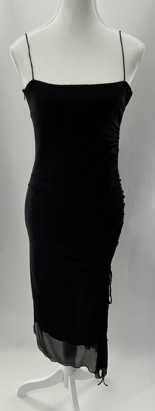 Dress - Black Silk Dress Draped Les Filós