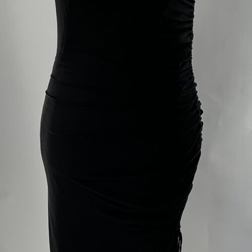 Dress - Black Silk Dress Draped Les Filós