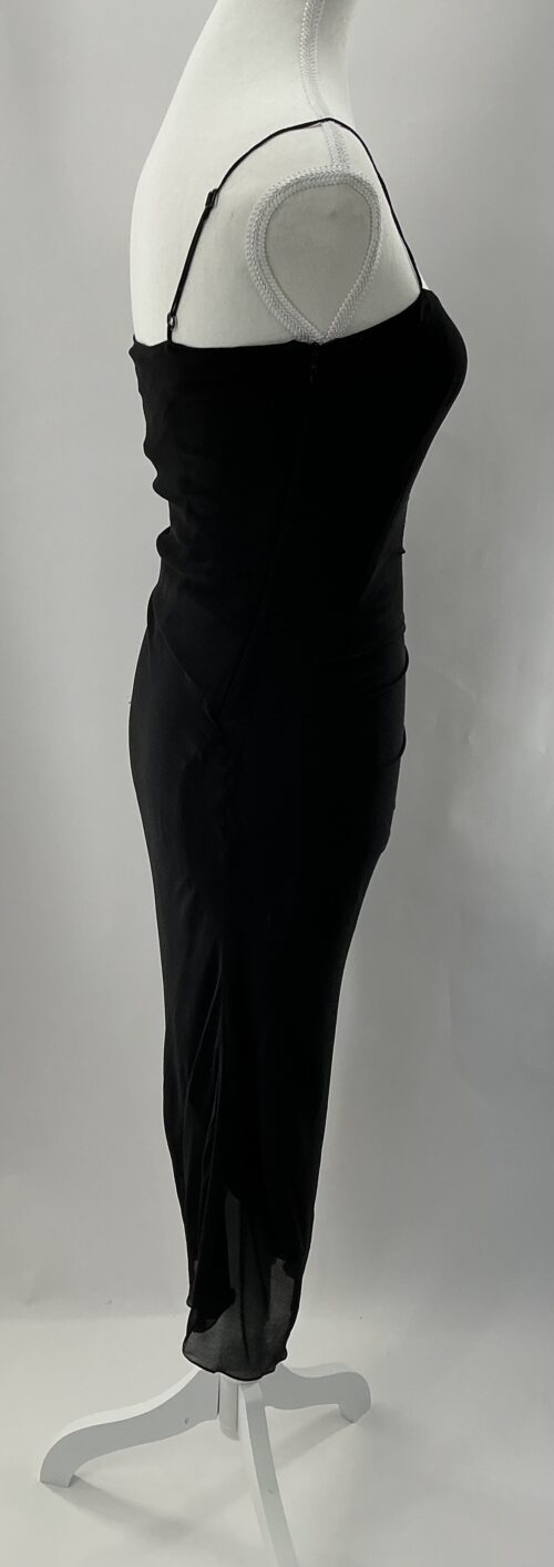 Dress - Black Silk Dress Draped Les Filós - Image 6