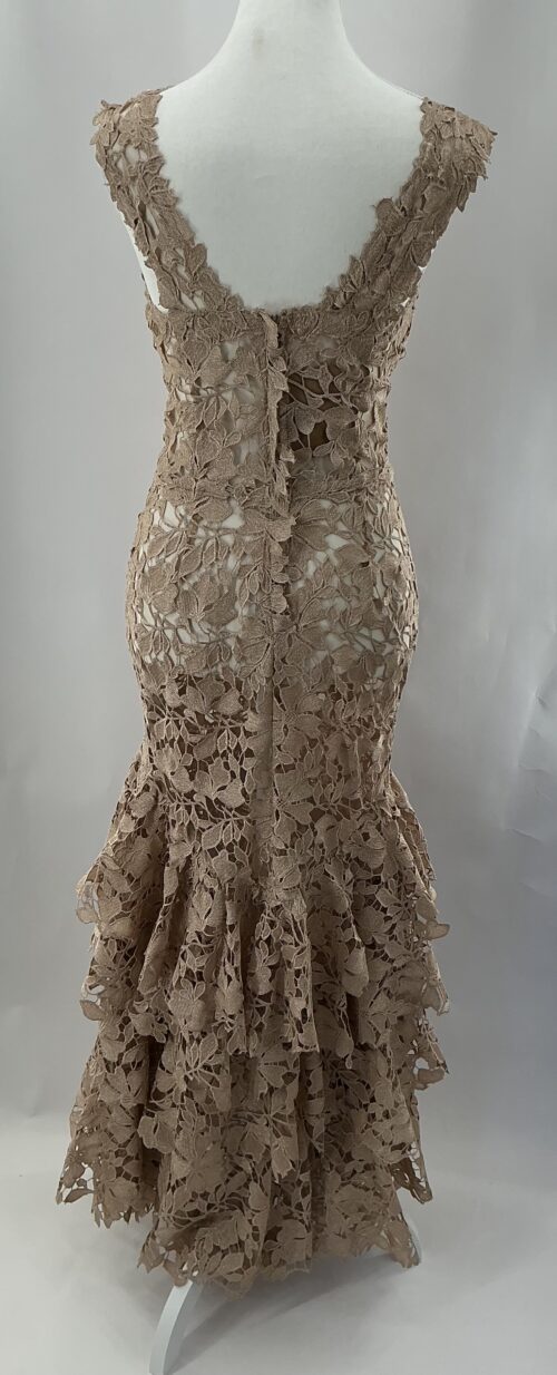Party Dress - Long Gold Lace with Layers of Lace - Image 5
