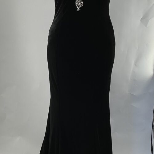 Party Dress - Velvet Long Dress Embroidered