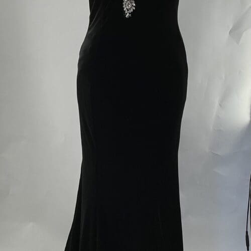 Party Dress - Velvet Long Dress Embroidered