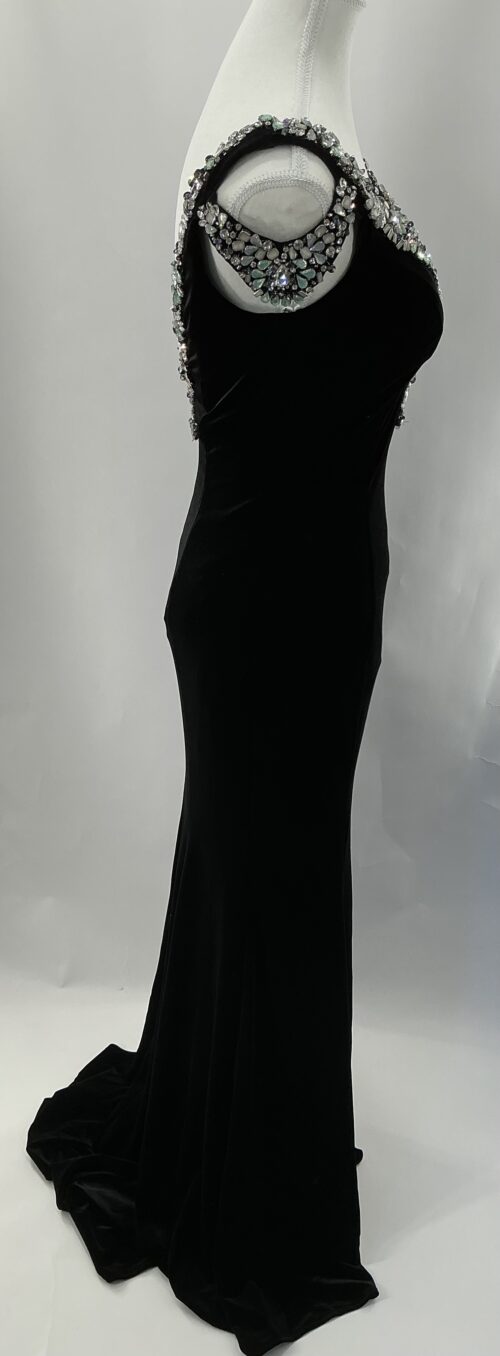 Party Dress - Velvet Long Dress Embroidered - Image 3