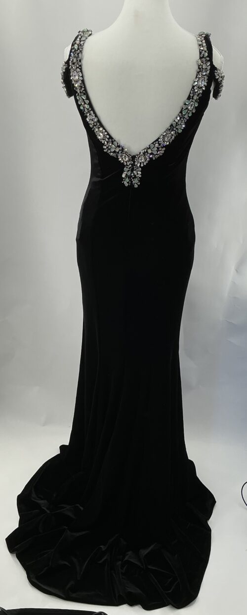 Party Dress - Velvet Long Dress Embroidered - Image 9