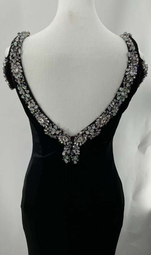 Party Dress - Velvet Long Dress Embroidered - Image 8