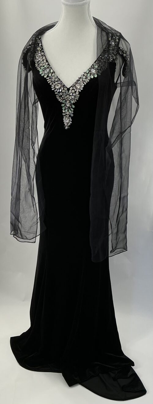 Party Dress - Velvet Long Dress Embroidered - Image 7