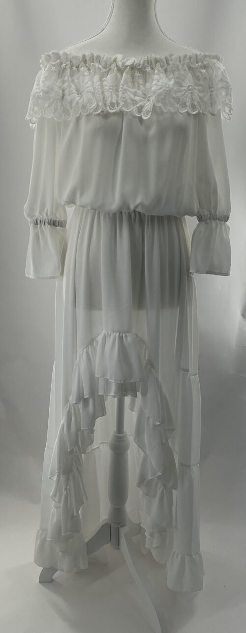 Dress - White Mullet Dress Shoulder
