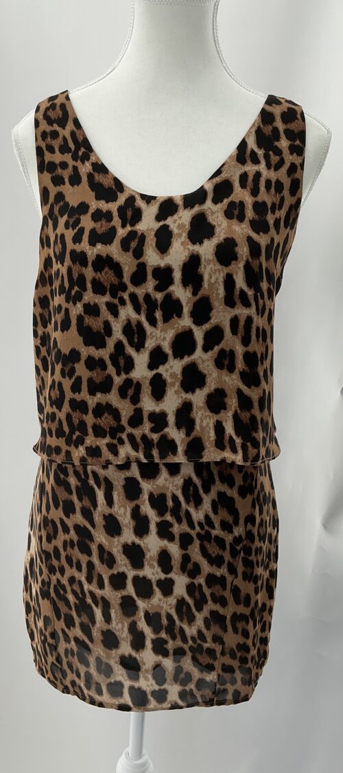 Dress - Short Animal Print Dress Bow on the Back