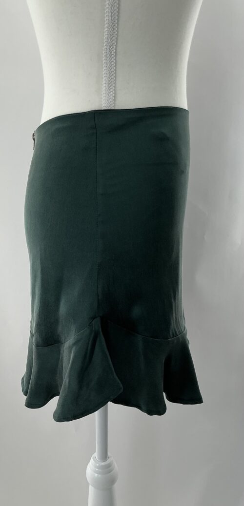 Set - Blouse and Mini Skirt Emerald Green Silk Set - Image 4