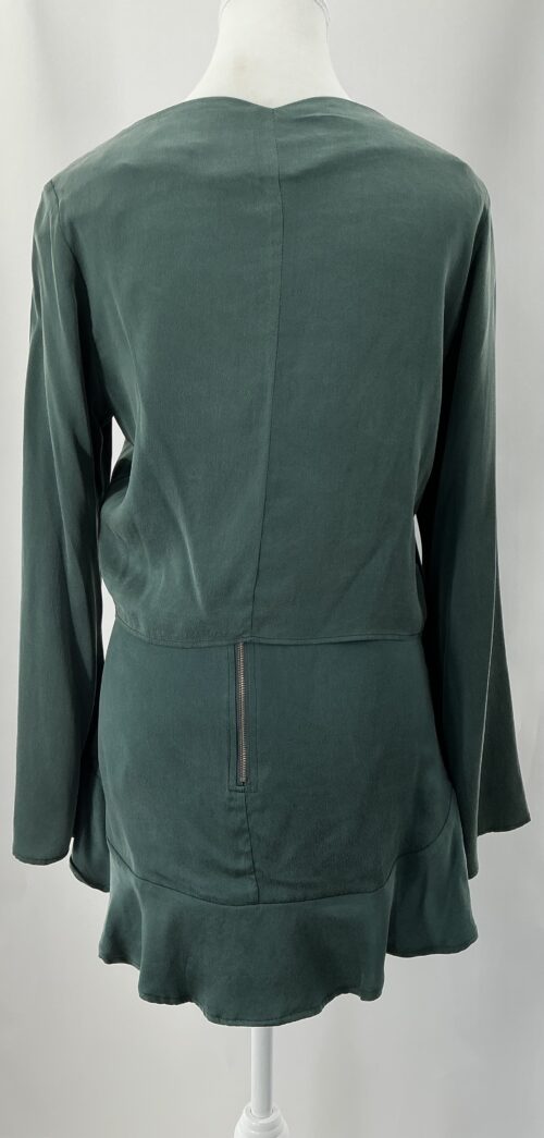 Set - Blouse and Mini Skirt Emerald Green Silk Set - Image 7