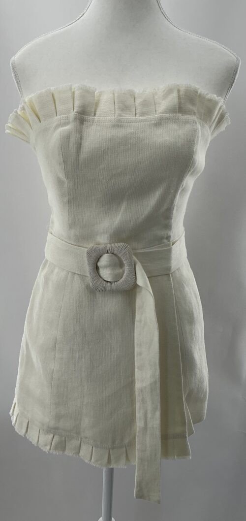 Jumpsuit - Tweed Romper/Mini Dress Strapless With Belt