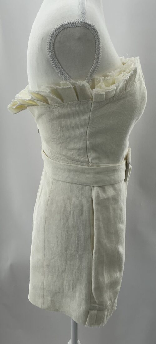 Jumpsuit - Tweed Romper/Mini Dress Strapless With Belt - Image 7