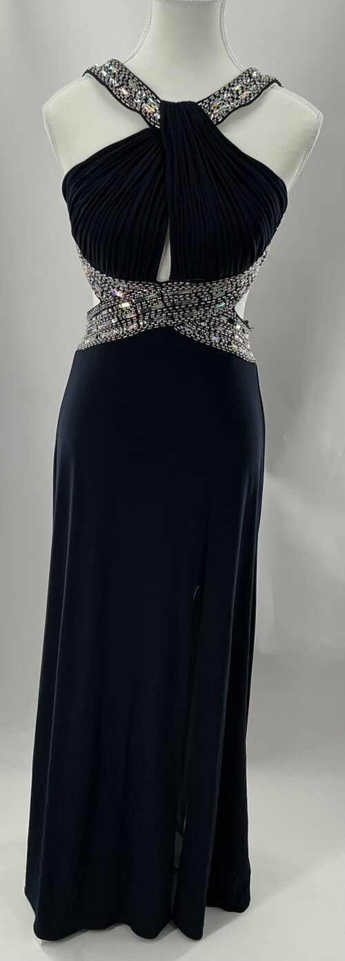 Party Dress - Long Dress Navy Blue Aqua Dresses