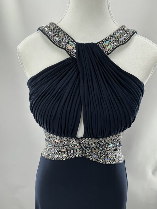 Party Dress - Long Dress Navy Blue Aqua Dresses - Image 2