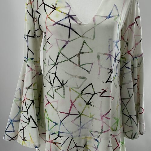 Dress - Short White Watercolor Arabesques Print