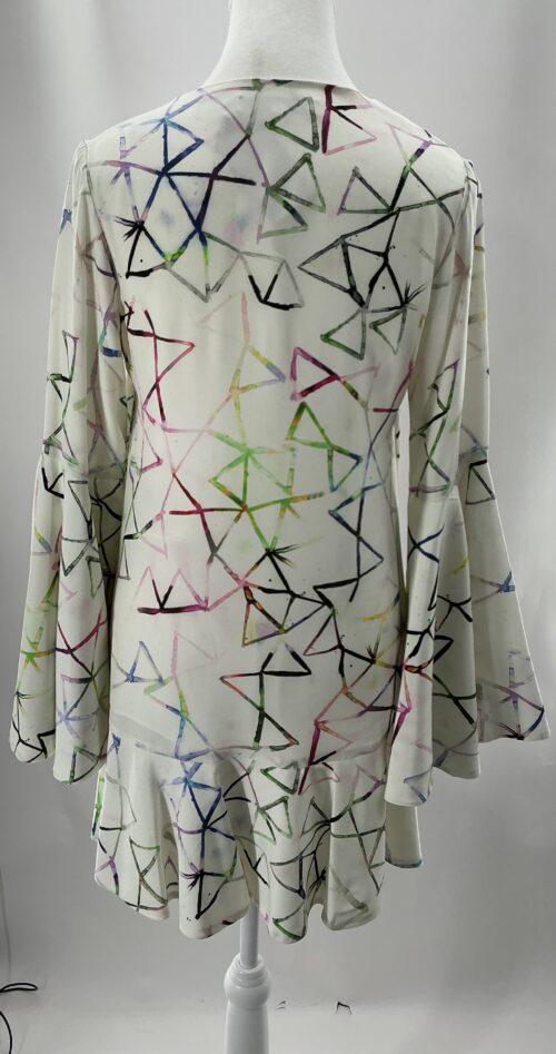 Dress - Short White Watercolor Arabesques Print - Image 5