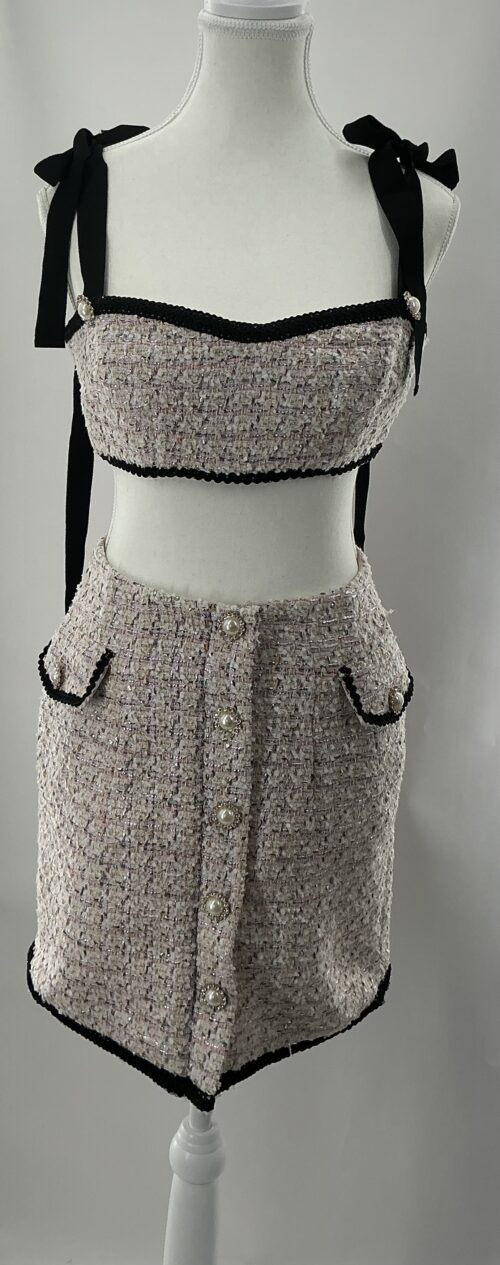 Set - Tweed Cropped Top and Skirt Set - Image 5