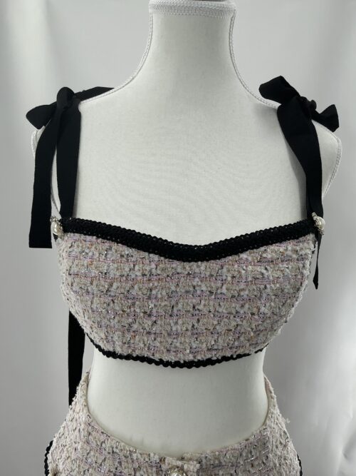Set - Tweed Cropped Top and Skirt Set - Image 4