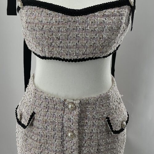 Set - Tweed Cropped Top and Skirt Set