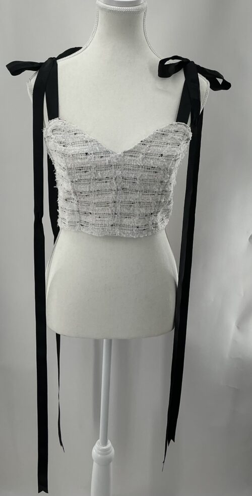 Set - Blazer, Cropped Top and Short Tweed Set - Image 2