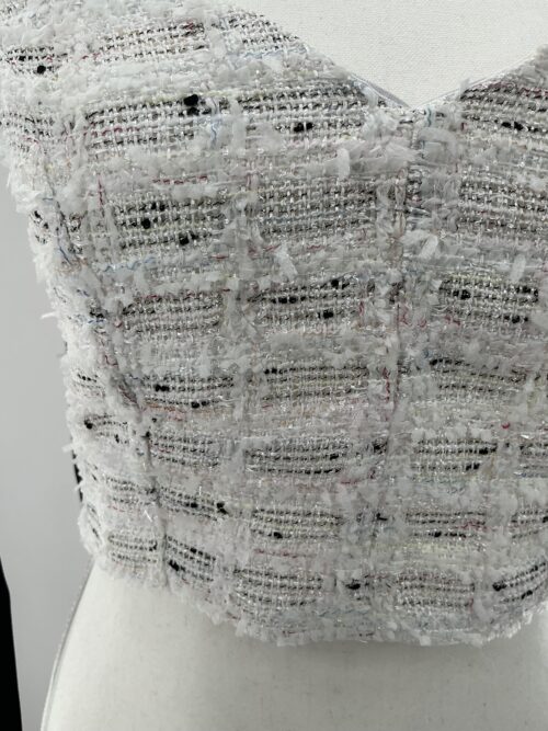 Set - Blazer, Cropped Top and Short Tweed Set - Image 5