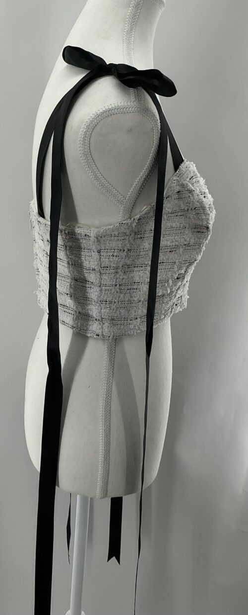 Set - Blazer, Cropped Top and Short Tweed Set - Image 4