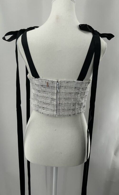 Set - Blazer, Cropped Top and Short Tweed Set - Image 3