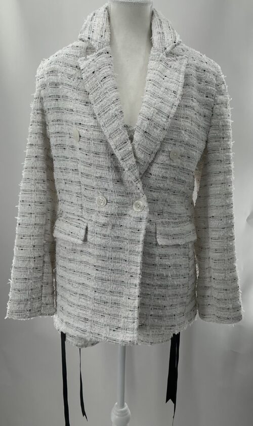 Set - Blazer, Cropped Top and Short Tweed Set - Image 8