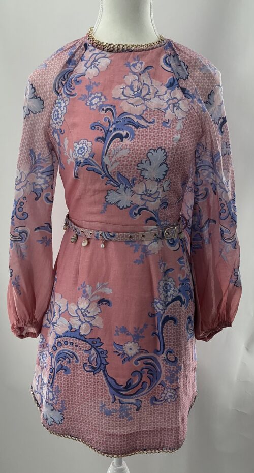 Dress - Short Pink Zimmermann Dress Golden Chains