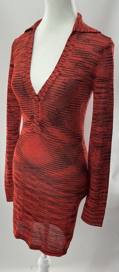 Dress - Orange Tricot/Knit Dress ALEXIS - Image 3