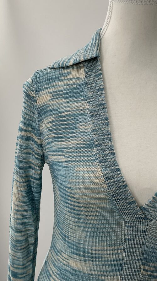 Dress - Blue Tricot/Knit Dress ALEXIS - Image 2