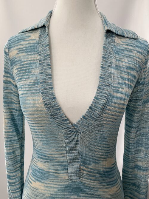 Dress - Blue Tricot/Knit Dress ALEXIS - Image 5