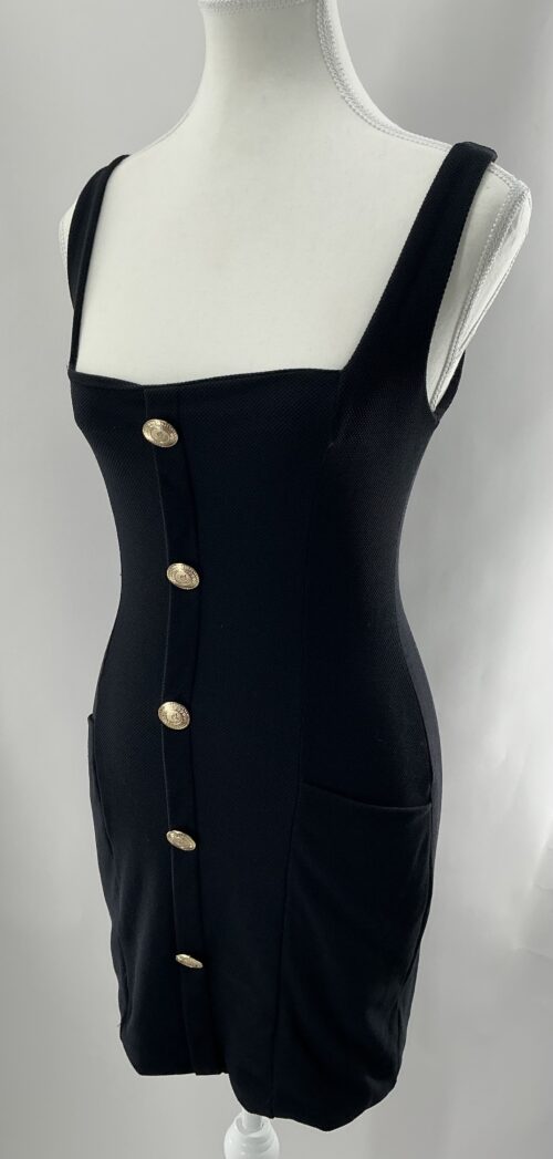 Dress - Black Dress Gaspaz Gold Buttons - Image 2