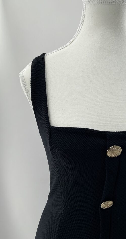 Dress - Black Dress Gaspaz Gold Buttons - Image 3