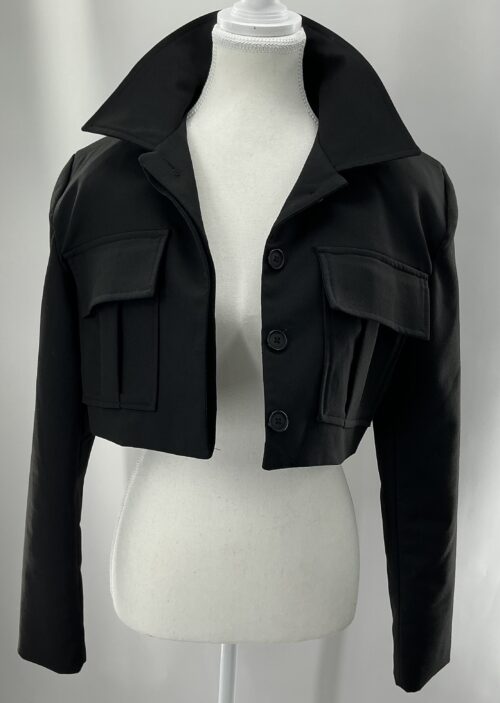 Blazer - Cropped Black Blazer - Image 3