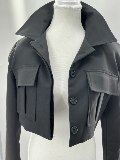 Blazer - Cropped Black Blazer - Image 6