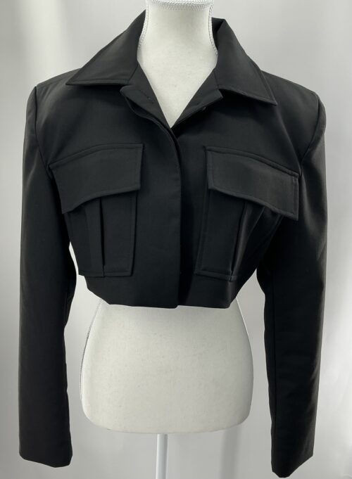 Blazer - Cropped Black Blazer - Image 5
