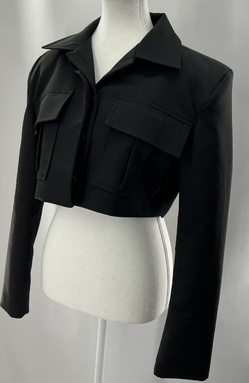 Blazer - Cropped Black Blazer - Image 2