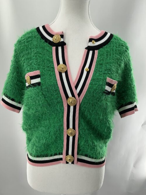 Set - Skirt and Cardigan Green “fur” Fabric - Image 12